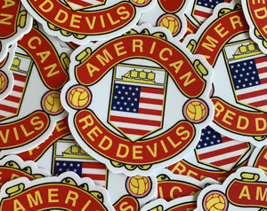 Classic American Red Devils Badge Die Cut Logo Sticker